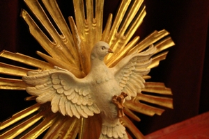 Holy Spirit style Baroque en hand-carved wood polychrome, Southern Germany 19th century