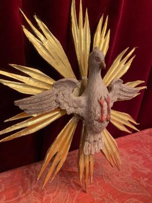 Holy Spirit - Dove  style Baroque en hand-carved wood polychrome, Southern Germany 19th century