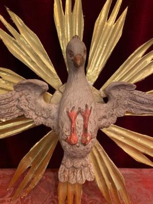 Holy Spirit - Dove  style Baroque en hand-carved wood polychrome, Southern Germany 19th century