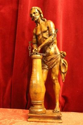 Imagination Flagellation Jesus Christ style Baroque en hand-carved wood Oak, Flemish 18th century