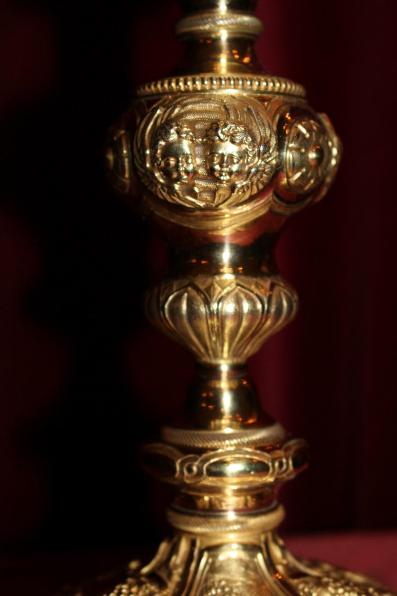 1 baroque Large Full Silver / Gilt Baroque-Style Chalice “Tulip-Model” / Engravings And Various Imaginations