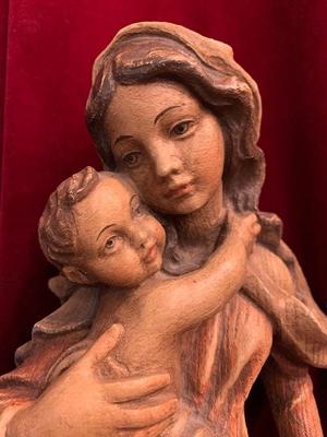 Madonna With Child  style Baroque en wood polychrome, Southern Germany 20th century