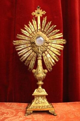 Monstrance style Baroque en full silver, Belgium 18 th century