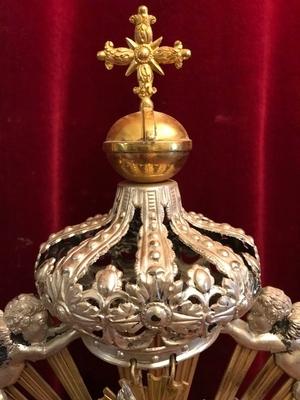 Monstrance style Baroque en Brass / Bronze / Gilt / Silver , Belgium 18 th century