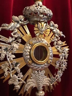 Monstrance style Baroque en Brass / Bronze / Gilt / Silver , Belgium 18 th century