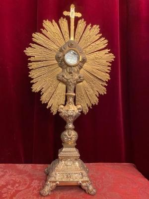 Monstrance style Baroque en Brass / Gilt, France 19 th century ( Anno 1835 )