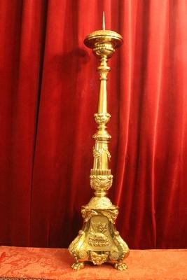 Pascal Candlestick style Baroque en Bronze / Gilt, France 19th century