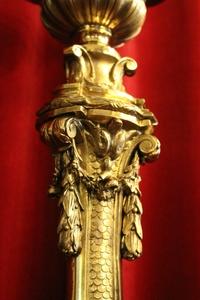 Pascal Candlestick. Weight 21 Kgs ! style baroque en Brass / Bronze / Gilt, Belgium 19th century