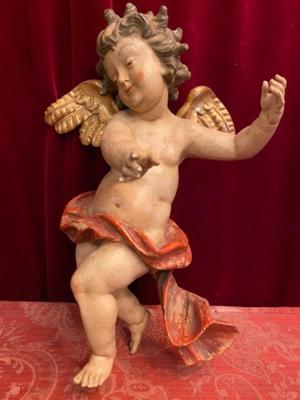 Putto  style Baroque en Hand - Carved Wood Polychrome, Southern Germany 20th century