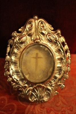 Relic True Cross  style Baroque en full silver, Dutch 19th century