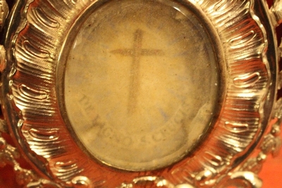 Relic True Cross  style Baroque en full silver, Dutch 19th century