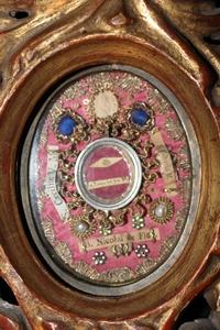 Reliquary style baroque en wood polychrome, France 18 th century