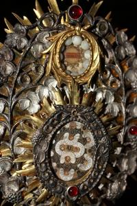 Reliquary style baroque en Brass / Bronze, Italy 18 th century