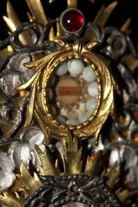 Reliquary style baroque en Brass / Bronze, Italy 18 th century