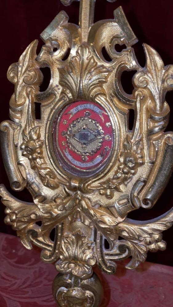 1 Baroque Reliquary - Relic Ex Pallio St. Fransiscus Assisi