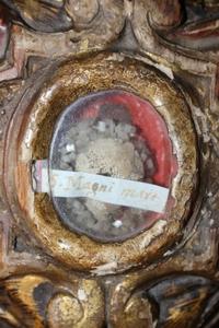Reliquary. Relic Of : St. Magnus Mart. style Baroque en hand-carved wood polychrome, Slowakia 1740