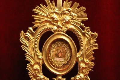 Reliquary Relic Of The True Cross style Baroque en Bronze, Belgium 19