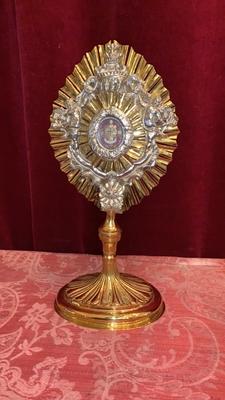 Reliquary / Relic Of The True Cross style Baroque en Brass / Glass, Austria 18th century ( Anno 1780 )