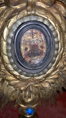 Reliquary - Relic Of The True Cross style Baroque en Brass / Gilt, Austria 18 th century ( Anno 1740 )