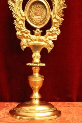 Reliquary Relic Of The True Cross style Baroque en Bronze, Belgium 19