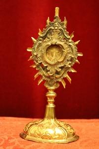 Reliquary / Relic Of The True Cross With Original Documentation style Baroque en Brass, Italy 18 th century / 1750