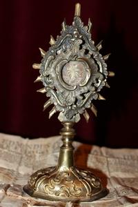 Reliquary / Relic Of The True Cross With Original Documentation style Baroque en Brass, Italy 18 th century / 1750