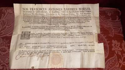 1 Baroque Reliquary – Relic Of The True Cross With Original Documentation / Base Restored