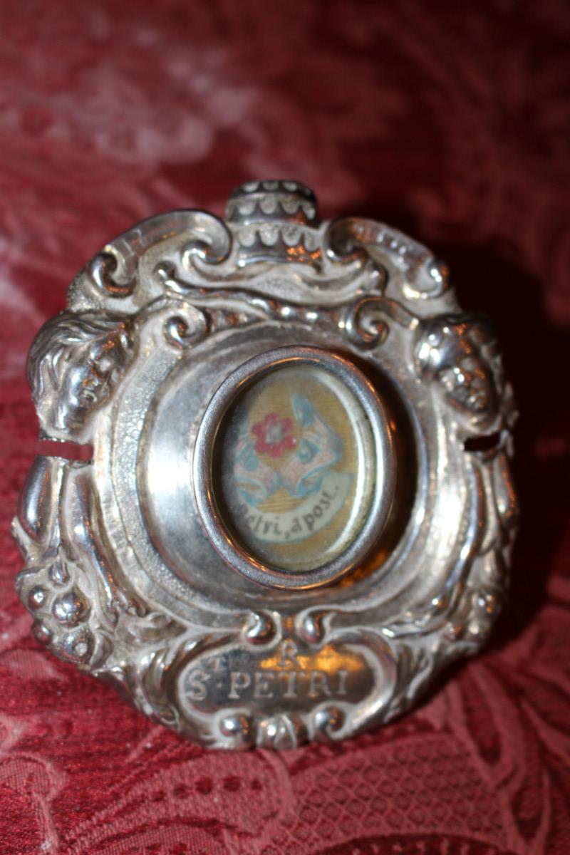 1 Baroque Reliquary / Relic. St. Petrus Ap. Original Documentation