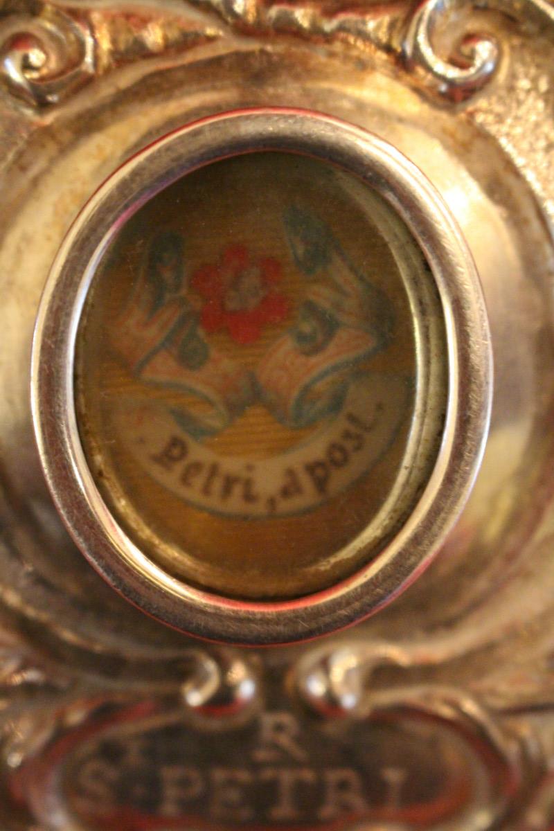 1 Baroque Reliquary / Relic. St. Petrus Ap. Original Documentation