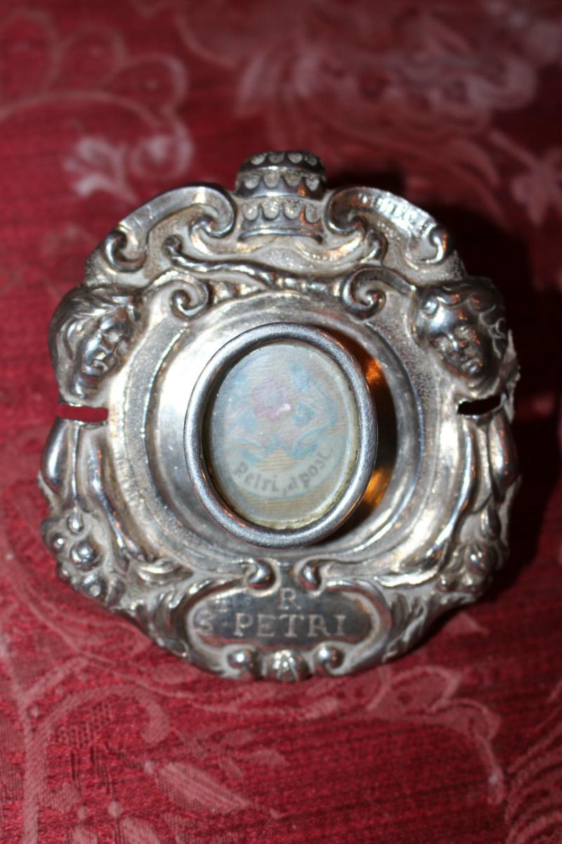 1 Baroque Reliquary / Relic. St. Petrus Ap. Original Documentation