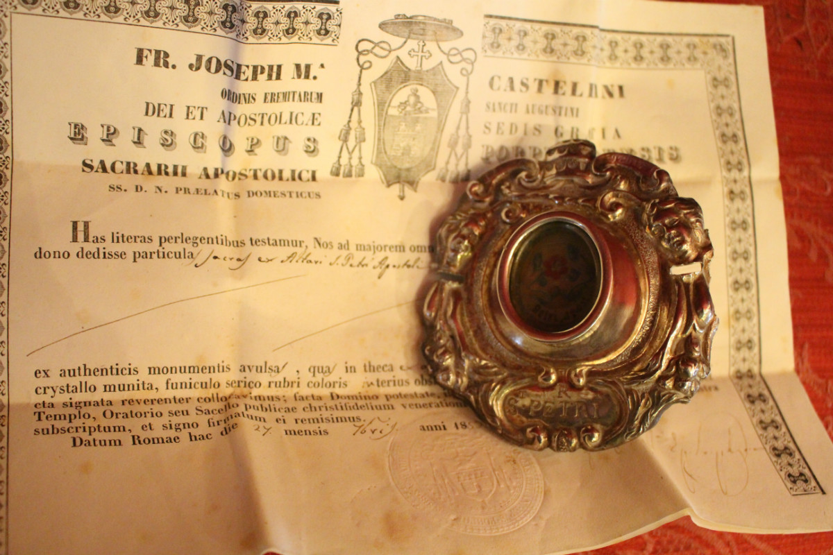1 Baroque Reliquary / Relic. St. Petrus Ap. Original Documentation