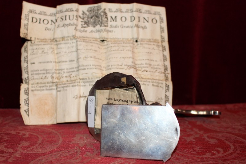 1 Baroque Reliquary Rock Crystal Theca Relic Of The True Cross With Original Document