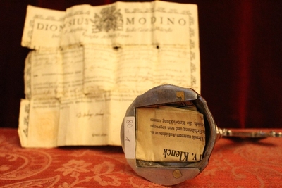 Reliquary Rock Crystal Theca Relic Of The True Cross With Original Document style Baroque en full silver, Southern Germany 18 th century ( about 1730 )