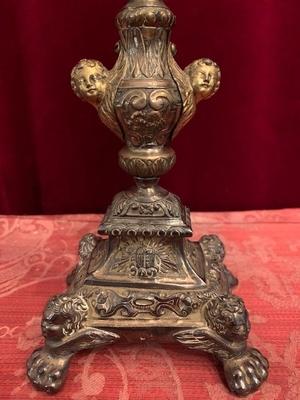 Reliquary St. Deicoti Abbot Ex Ossibus style Baroque en full silver, France 19th century ( anno 1830 )