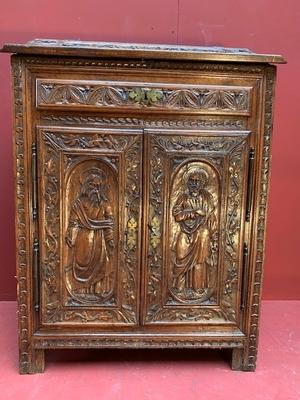 Sacristy - Cabinet Imaginations Agnus Dei St. Peter & St. Paul style Baroque en Fully hand - carved Oak wood, Belgium 18 th century