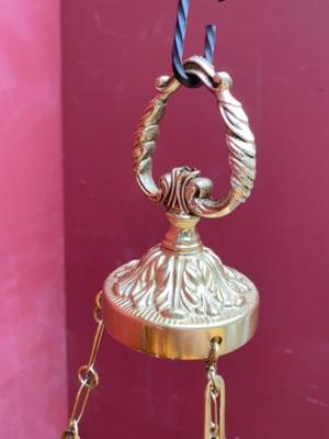 Sanctuary Lamp style Baroque en Brass  / Polished and Varnished, France 19 th century ( Anno 1840 )