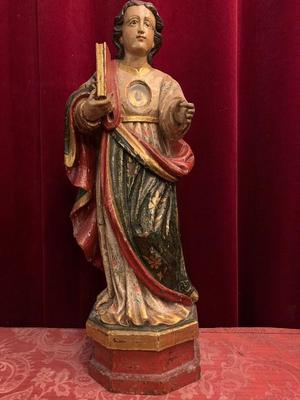 Sculpture Reliquary St. Tarcisius style Baroque en Wood Polychrome, Spain  19 th century ( Anno 1875 )