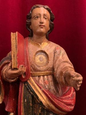 Sculpture Reliquary St. Tarcisius style Baroque en Wood Polychrome, Spain  19 th century ( Anno 1875 )