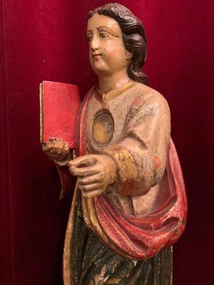 Sculpture Reliquary St. Tarcisius style Baroque en Wood Polychrome, Spain  19 th century ( Anno 1875 )