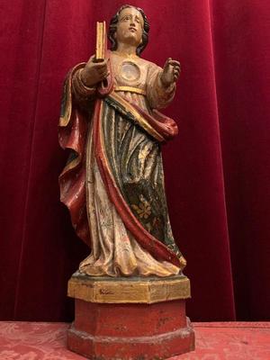 Sculpture Reliquary St. Tarcisius style Baroque en Wood Polychrome, Spain  19 th century ( Anno 1875 )