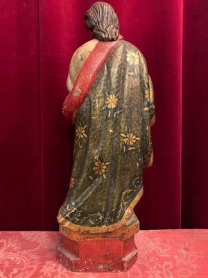 Sculpture Reliquary St. Tarcisius style Baroque en Wood Polychrome, Spain  19 th century ( Anno 1875 )