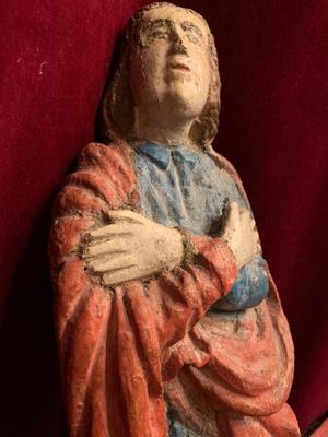 St. John Sculpture From Calvary Scene style Baroque en Wood Polychrome, Southern Germany 16 th century