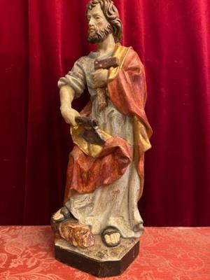 St. Joseph Statue  style Baroque en wood polychrome, Southern Germany 20th century