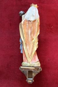 St. Mary Statue style baroque en wood polychrome, Southern Germany 20th century