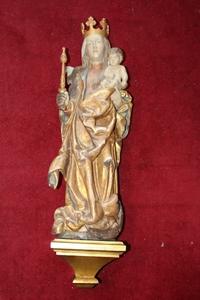 St. Mary With Child style baroque en wood polychrome, Southern Germany 20th century