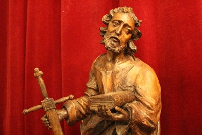 St. Paulus High Quality style Baroque en hand-carved wood , Belgium 18th century ( anno 1740 )