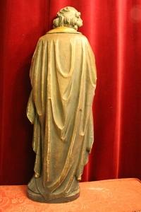 St. Petrus Statue style baroque en wood polychrome, Southern Germany 20th century