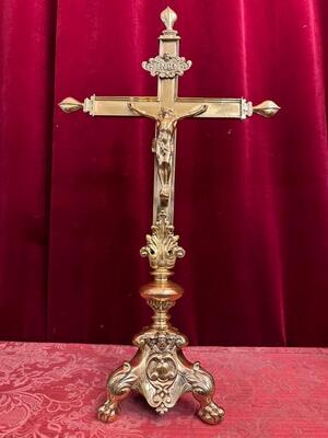 Altar - Cross style Baroque - Style en Bronze / Polished and Varnished, Belgium  19 th century ( Anno 1865 )