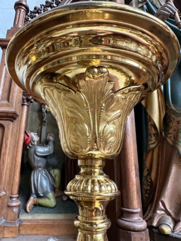 1 Baroque - Style Altar -Set 6 Matching Large Candle Sticks Height Without Pin: 100 Cm !