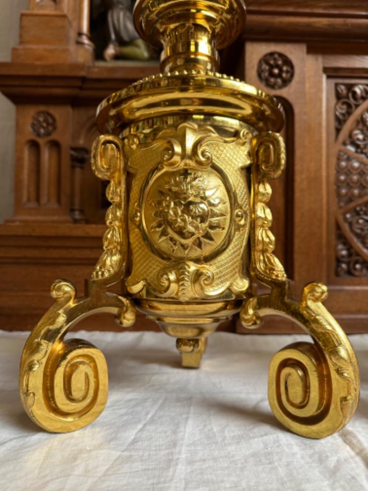 1 Baroque - Style Altar -Set 6 Matching Large Candle Sticks Height Without Pin: 100 Cm !